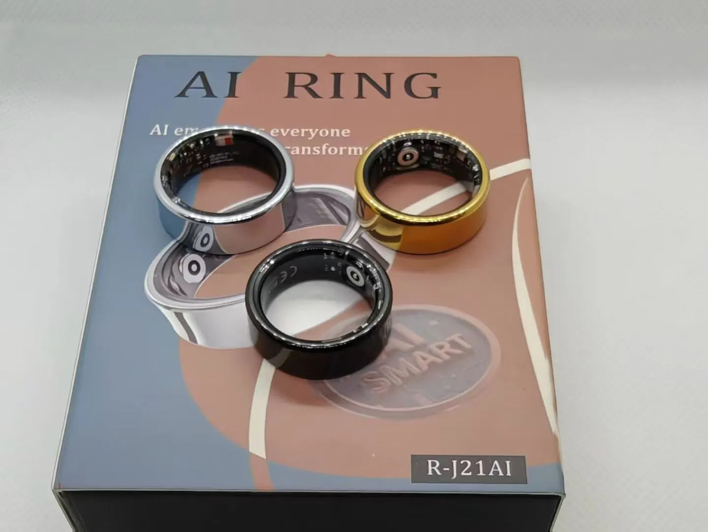 AI Ring R-J21AI smart ring per monitoraggio salute in acciaio